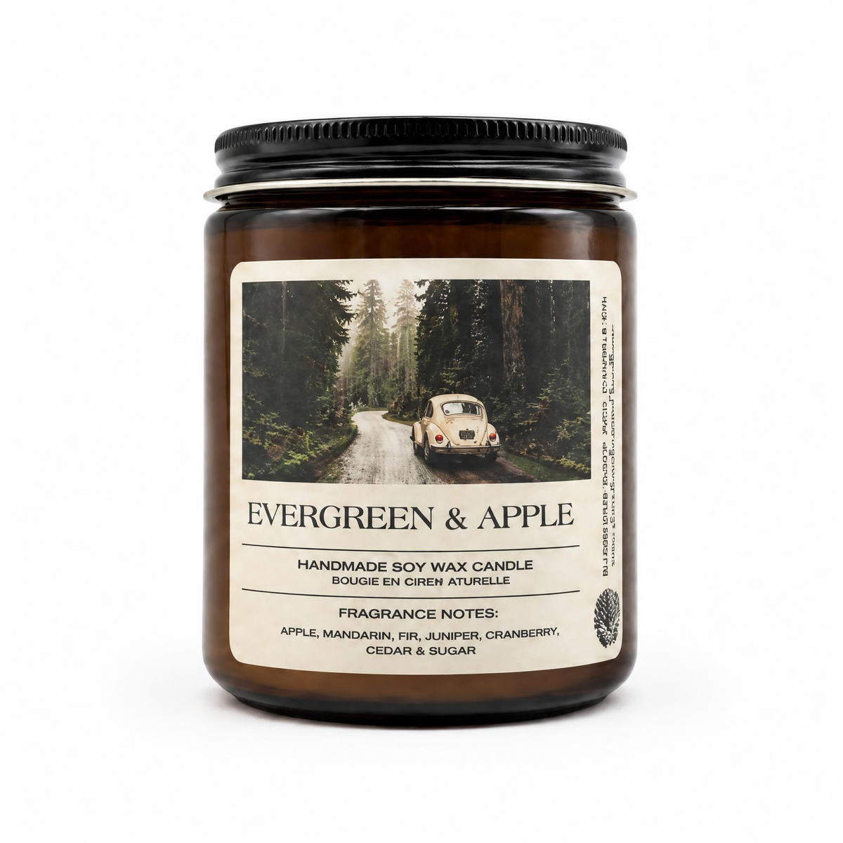 Evergreen & Apple | Luxury Hand-Poured Candle | 8 oz