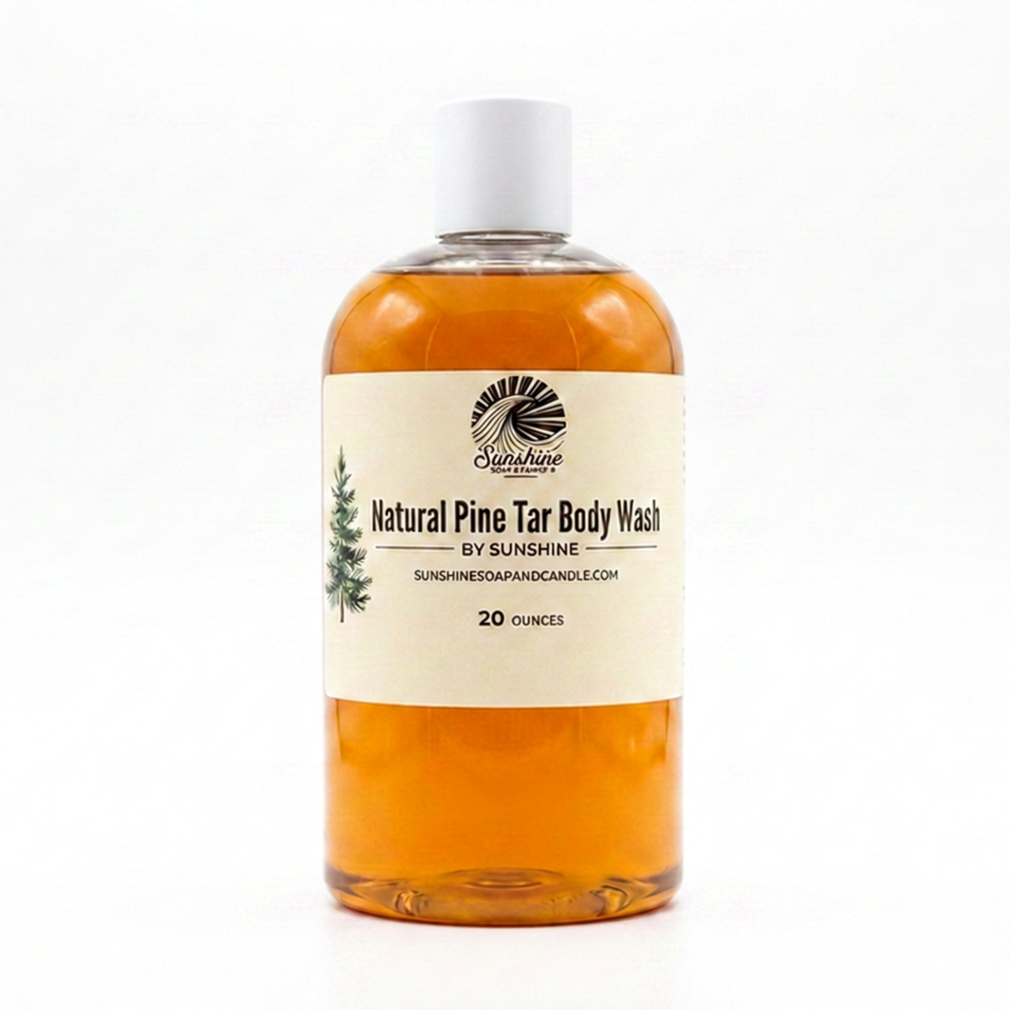 Natural Pine Tar Body Wash | Olive & Coconut Oil | Eucalyptus & Rosemary | 20 oz