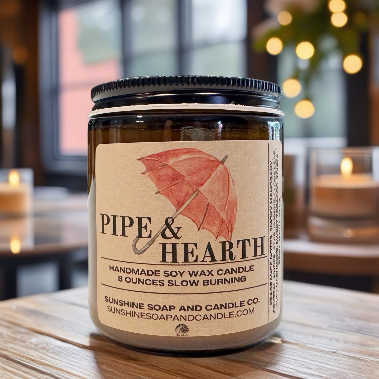 🍂 Pipe & Hearth – Hand-Poured Fall Candle 8 ounces