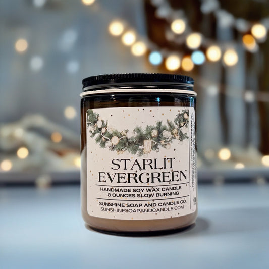 Starlit Evergreen Soy Candle 8 ounces