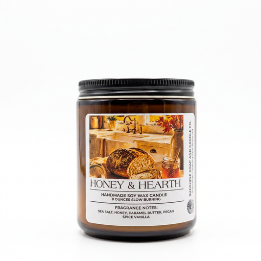Honey & Hearth | Luxury Hand-Poured Candle | 8 oz